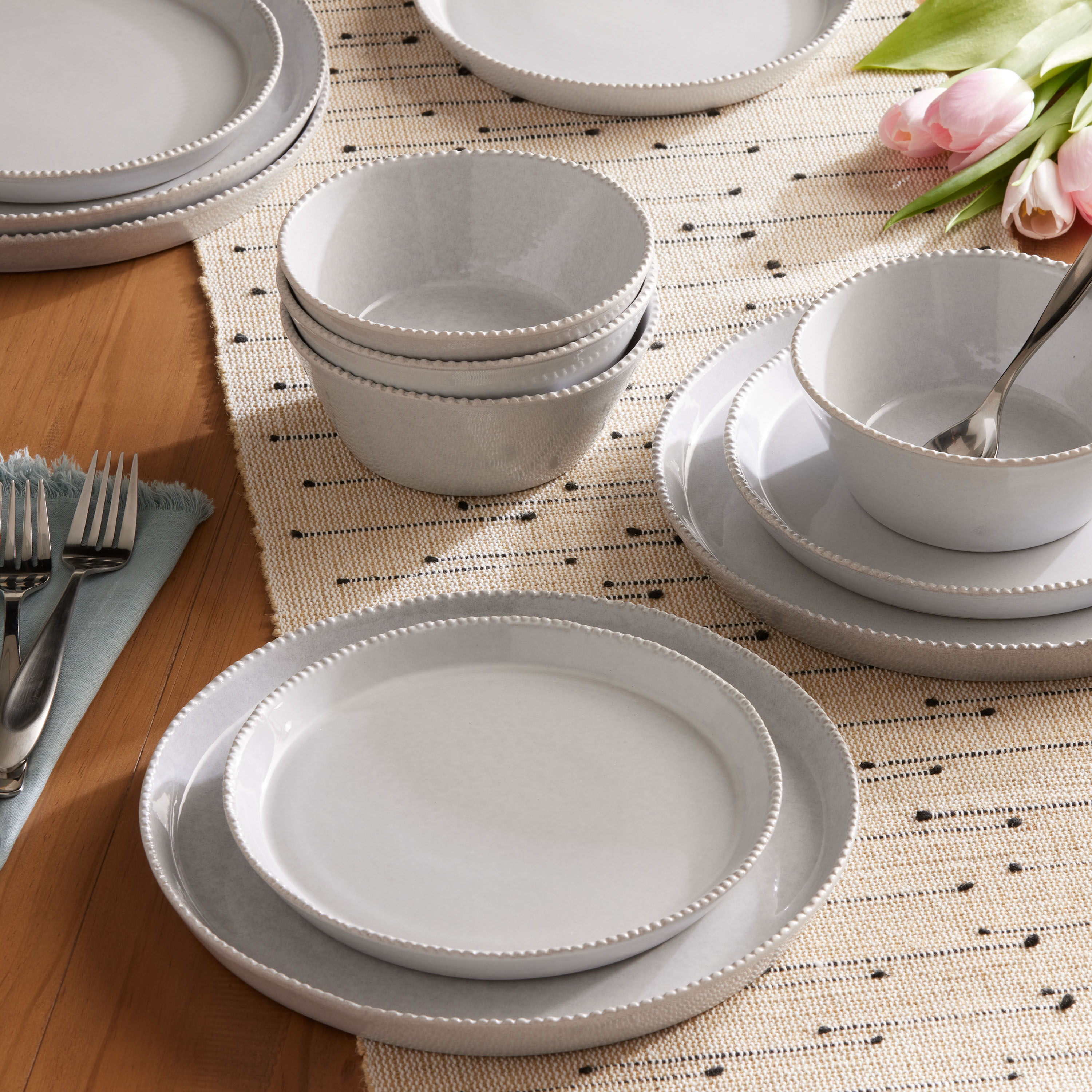 Whistler Gray Reactive Glaze Beaded Dinner Plate World Market
