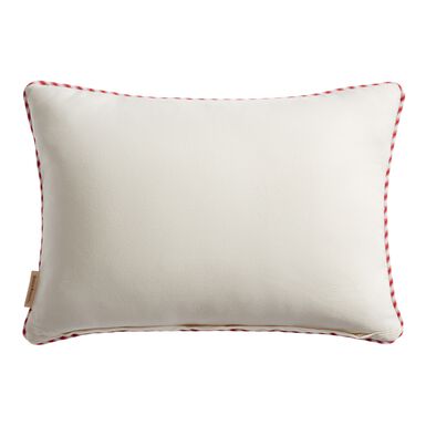 Ivory Multicolor Embroidered Nutcracker Lumbar Pillow Ivory Multicolor Embroidered Nutcracker Lumbar Pillow