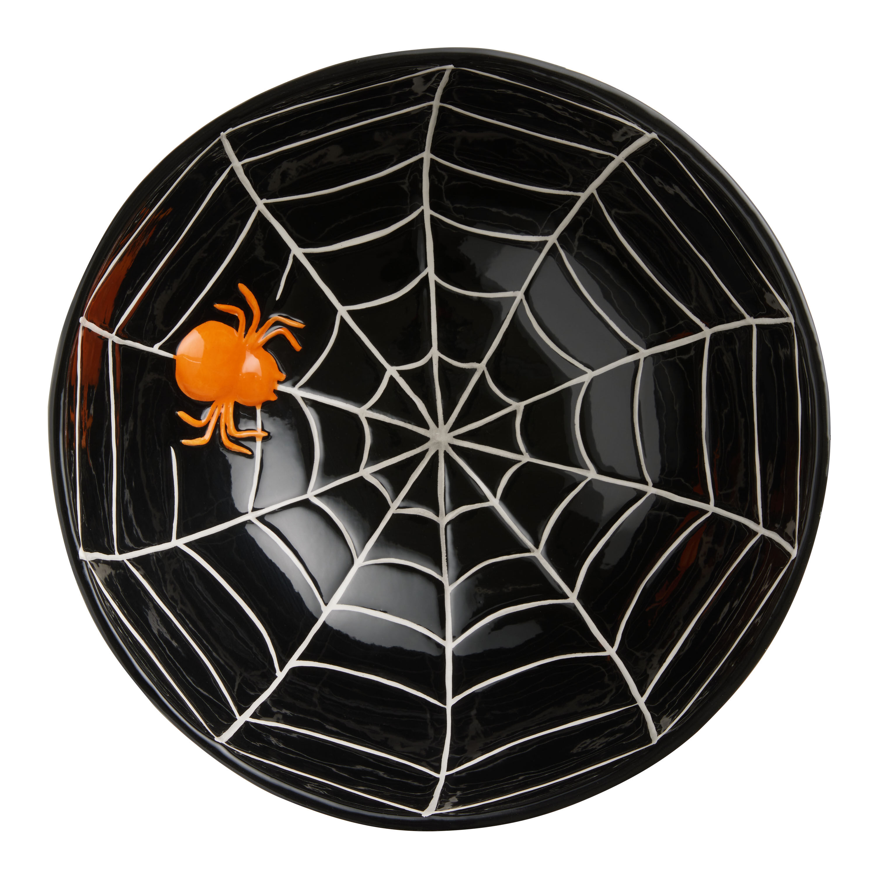 Black And White Spiderweb Stripe Serving Bowl image number 1