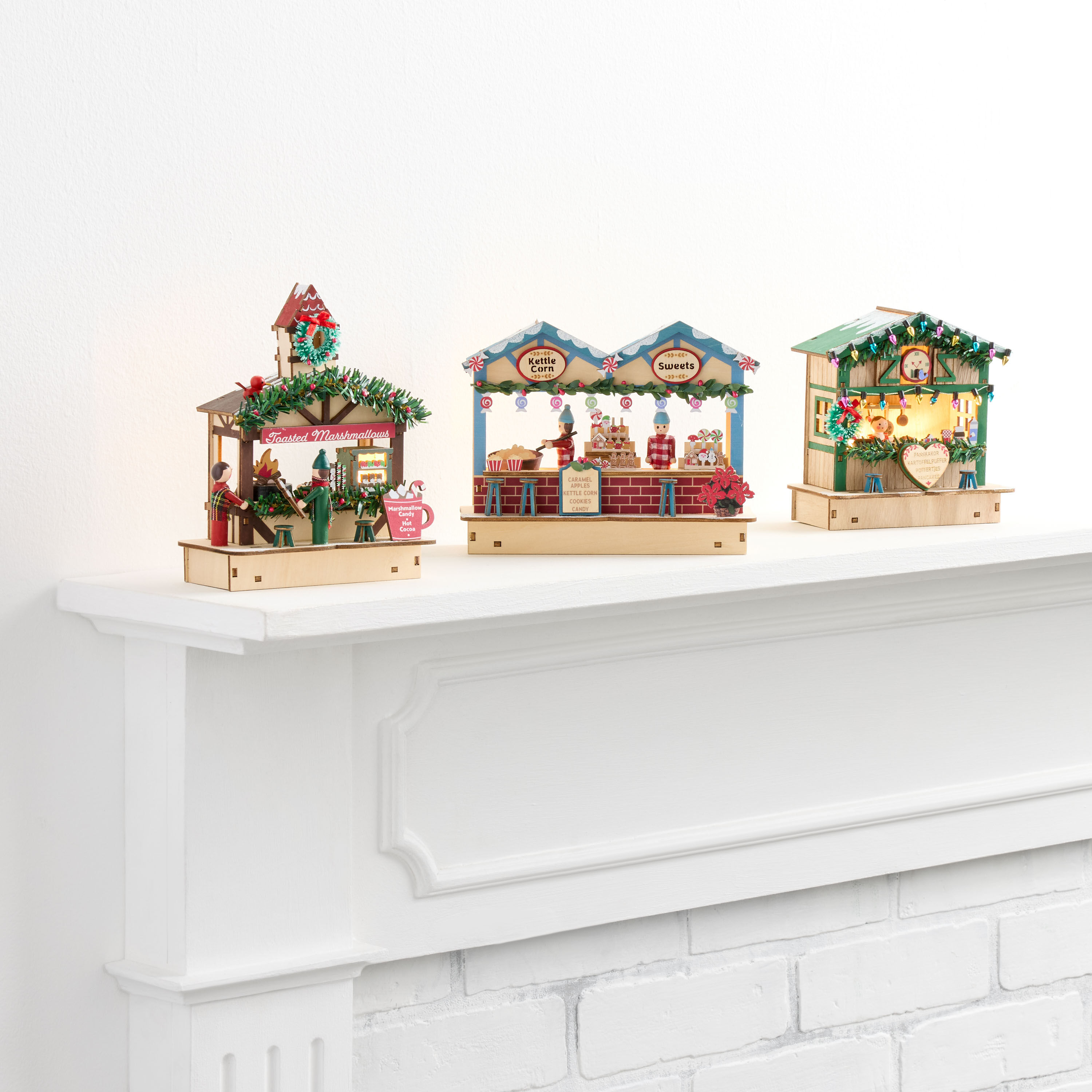 Laser Cut Wood Pancake Stall LED Light Up Decor image number 3