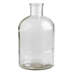 Wide Neck Clear Glass Vase