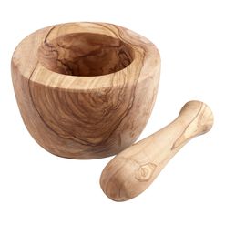 Olive Wood Mortar And Pestle
