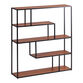 Quintin Wood and Black Metal Modern Bookshelf Collection image number 1