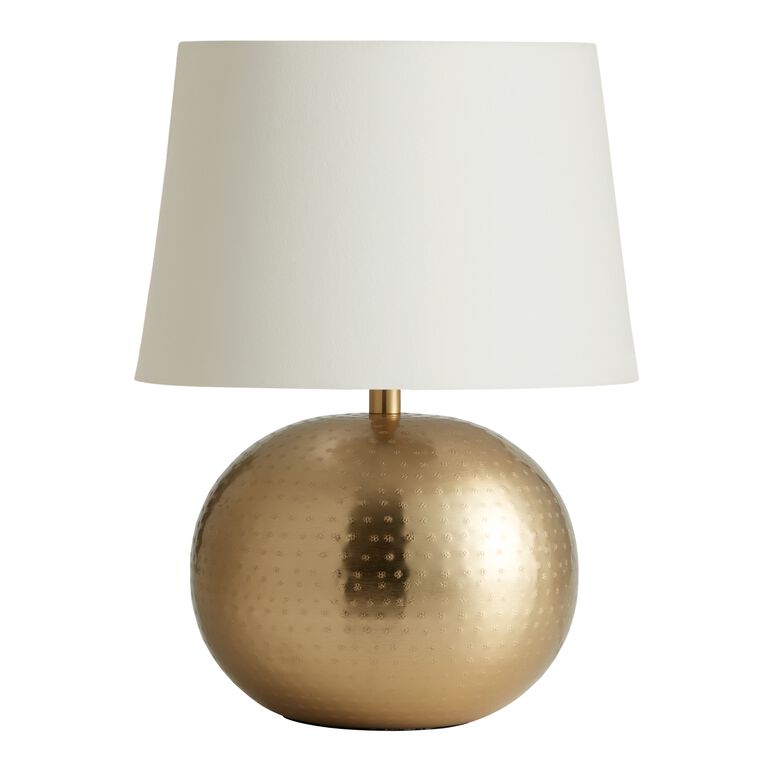 Mavis Hammered Gold Metal Sphere Table Lamp Base image number 3