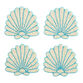 White and Blue Seashell Beaded Coasters 4 Pack image number 0