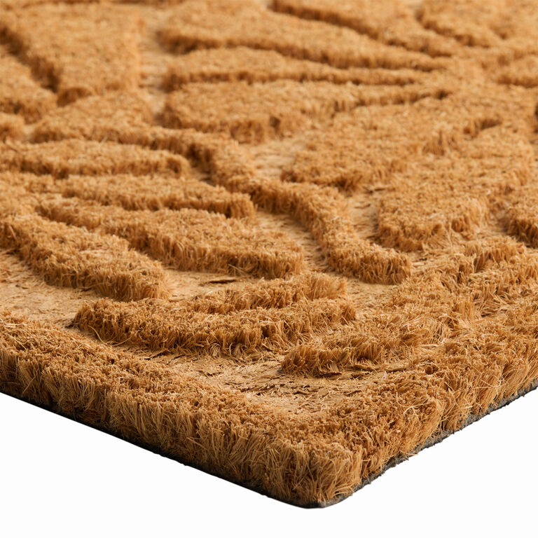 Natural Embossed Floral Coir Doormat image number 3