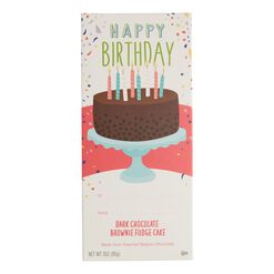 Happy Birthday Brownie Fudge Cake Dark Chocolate Bar