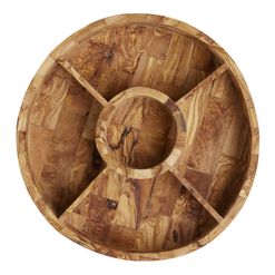 Olive Wood Sectioned Serving Tray