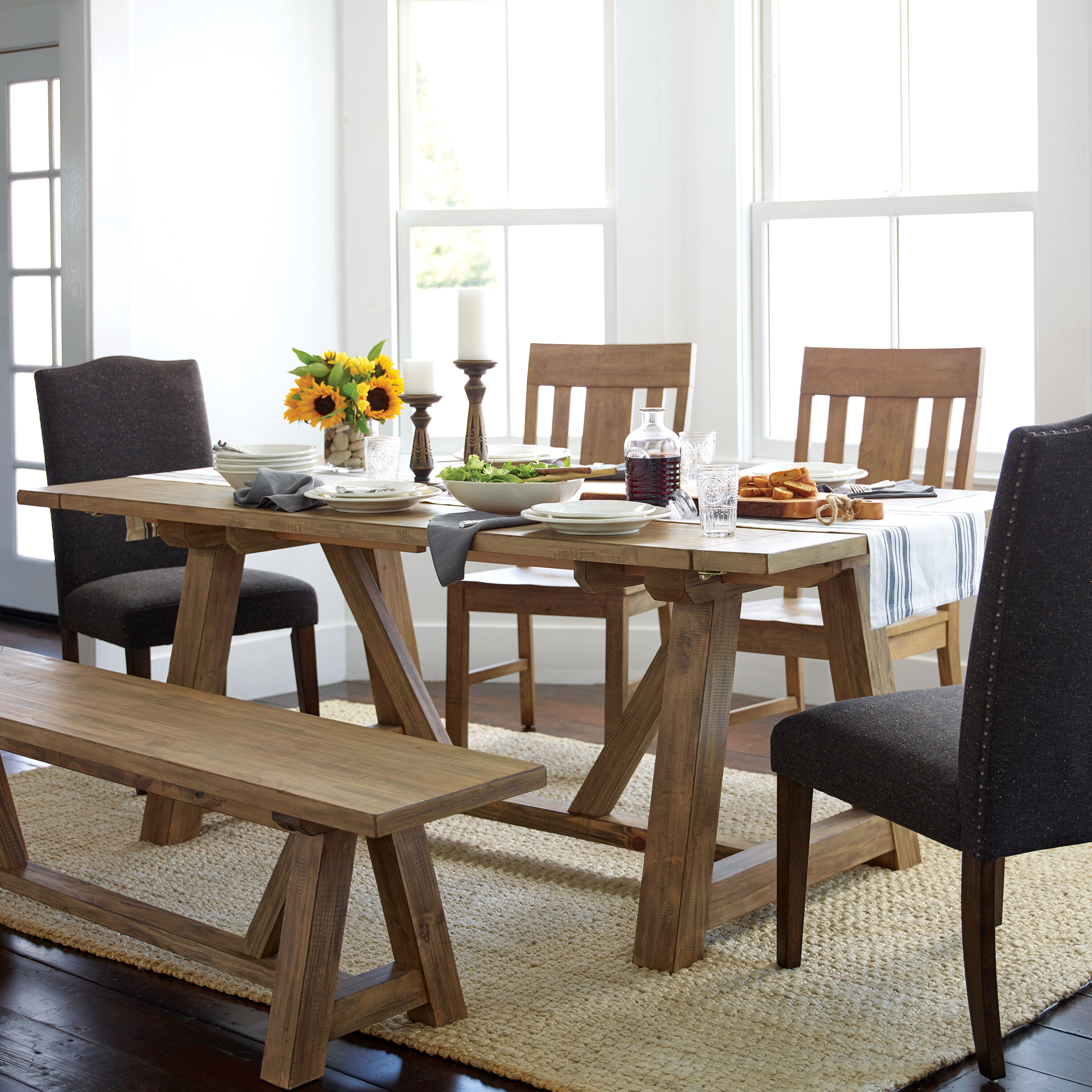 Leona Wood Farmhouse Extension Dining Table World Market