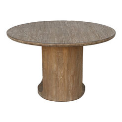 Andreas Round Antique Reclaimed Pine Dining Table