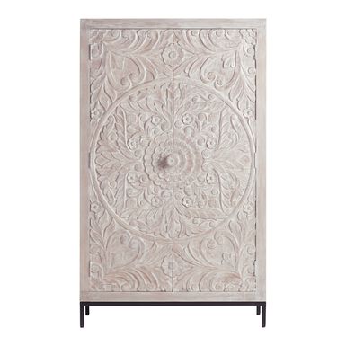 CRAFT Monterey Whitewash Wood Floral Storage Cabinet CRAFT Monterey Whitewash Wood Floral Storage Cabinet