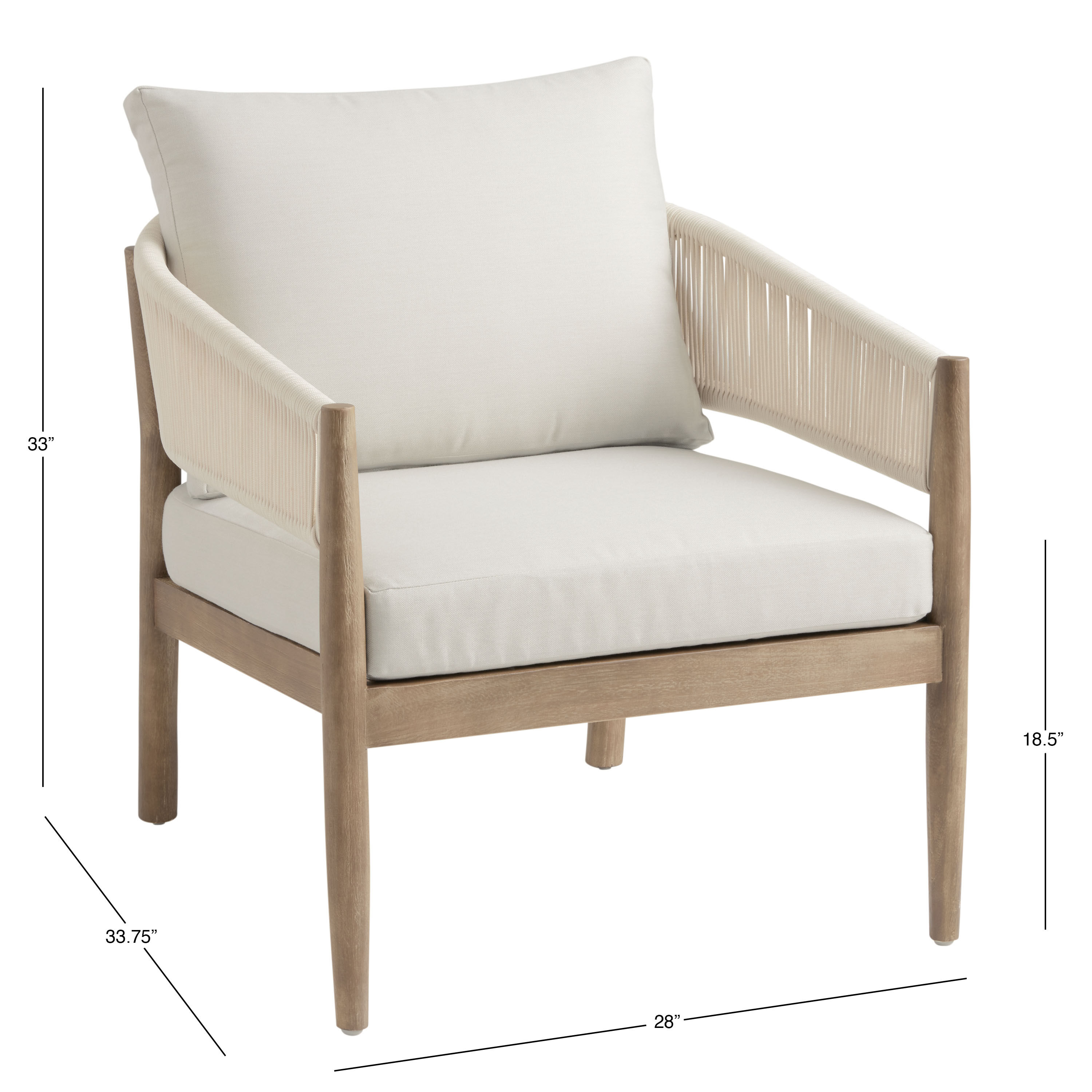 Cabrillo Acacia Wood and Rope Outdoor Armchair World Market