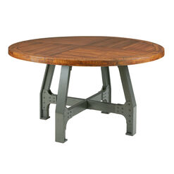 Jenn Round Acacia Wood Adjustable Height Dining Table