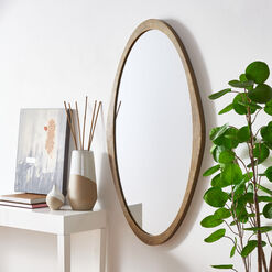 Oval Hammered Metal Organic Wall Mirror