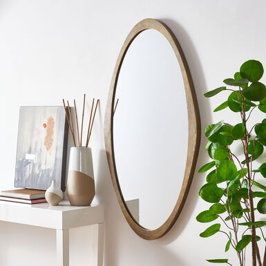 Oval Hammered Metal Organic Wall Mirror Oval Hammered Metal Organic Wall Mirror