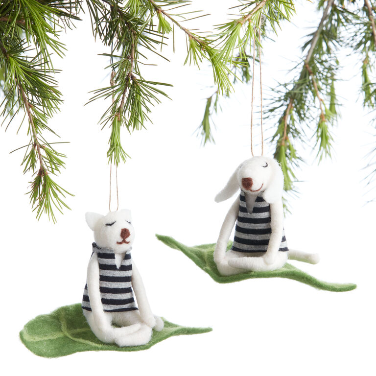 Felt Mini Snowmen Ornaments - Set of Three