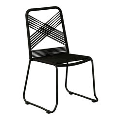 Rapallo Black Rope Outdoor Dining Chair 2 Piece Set