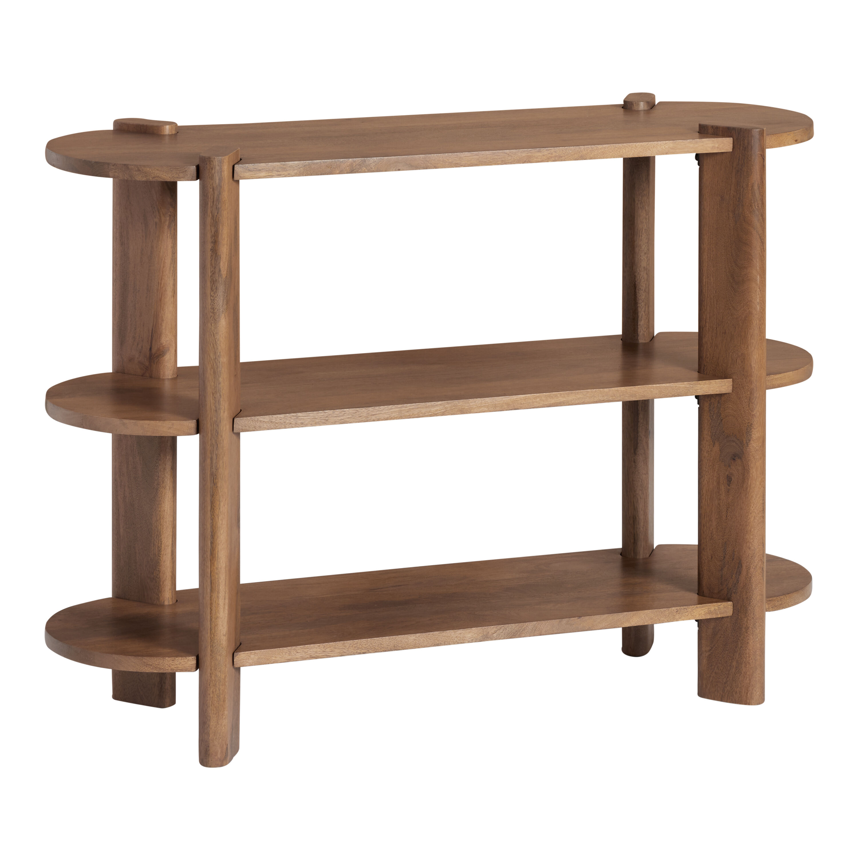 Lilith Oval Natural Mango Wood Bookshelf image number 0