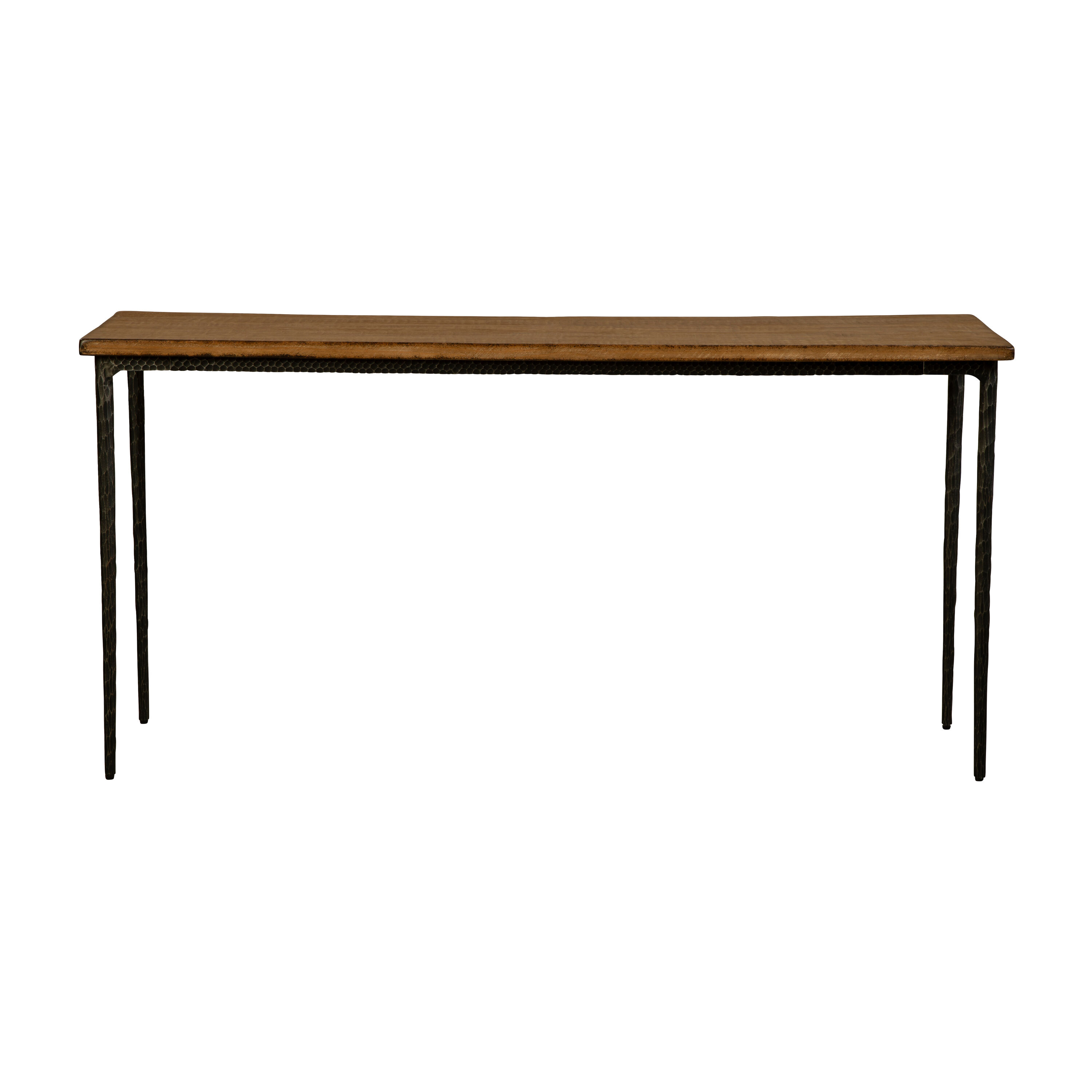 Manon Reclaimed Pine Wood and Black Metal Console Table by World Market