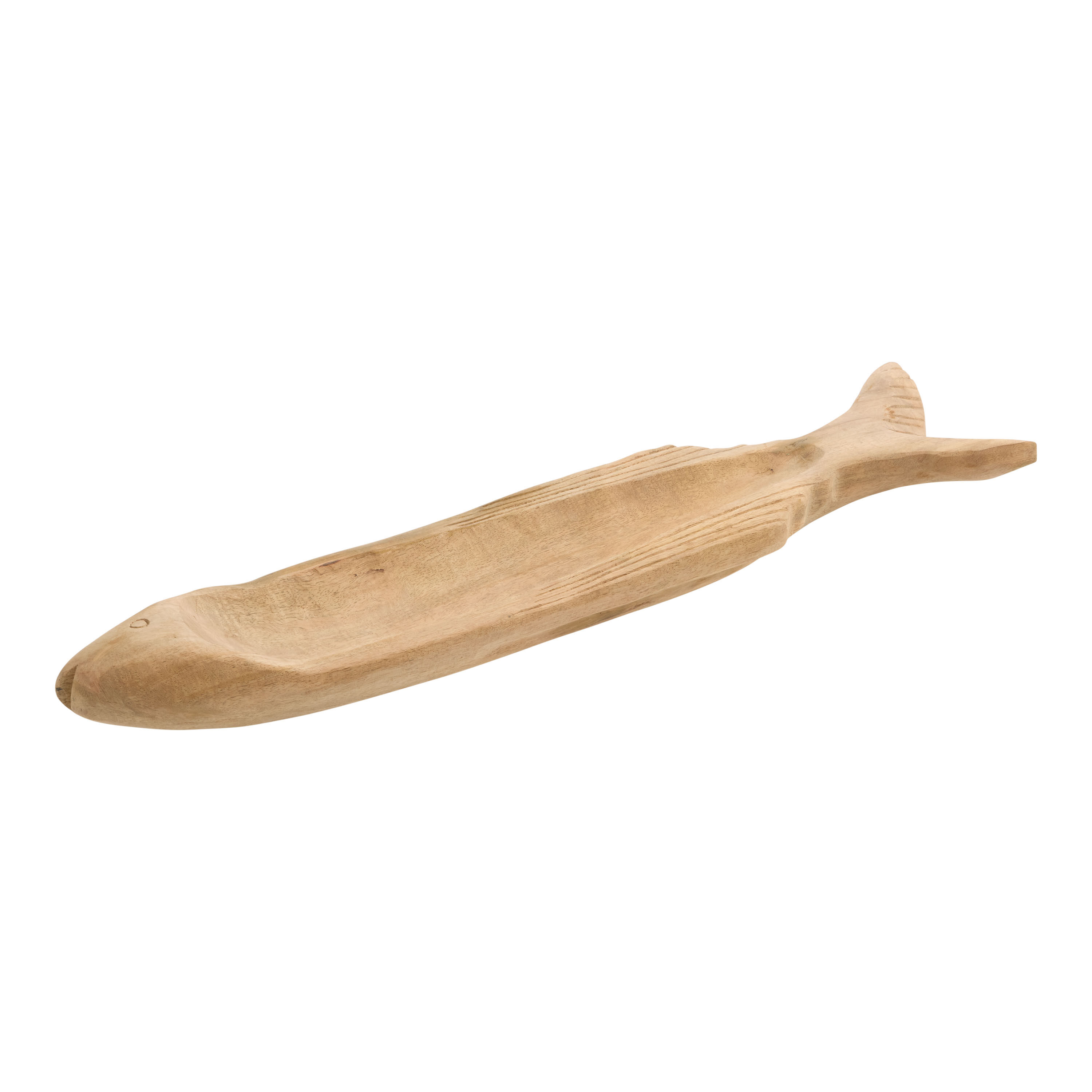 CRAFT Natural Wood Hand Carved Fish Tray image number 0