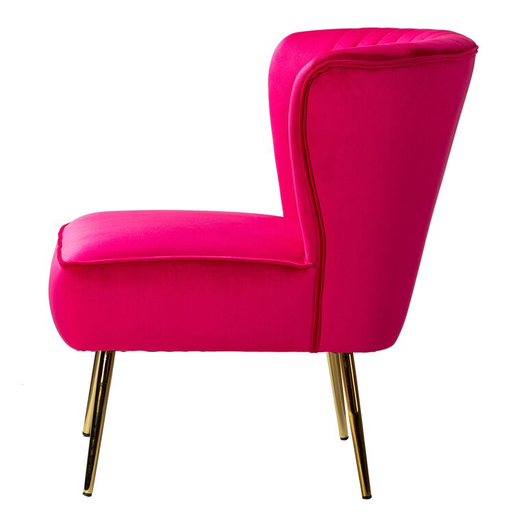 Gretna Velvet Channel Back Upholstered Chair image number 3