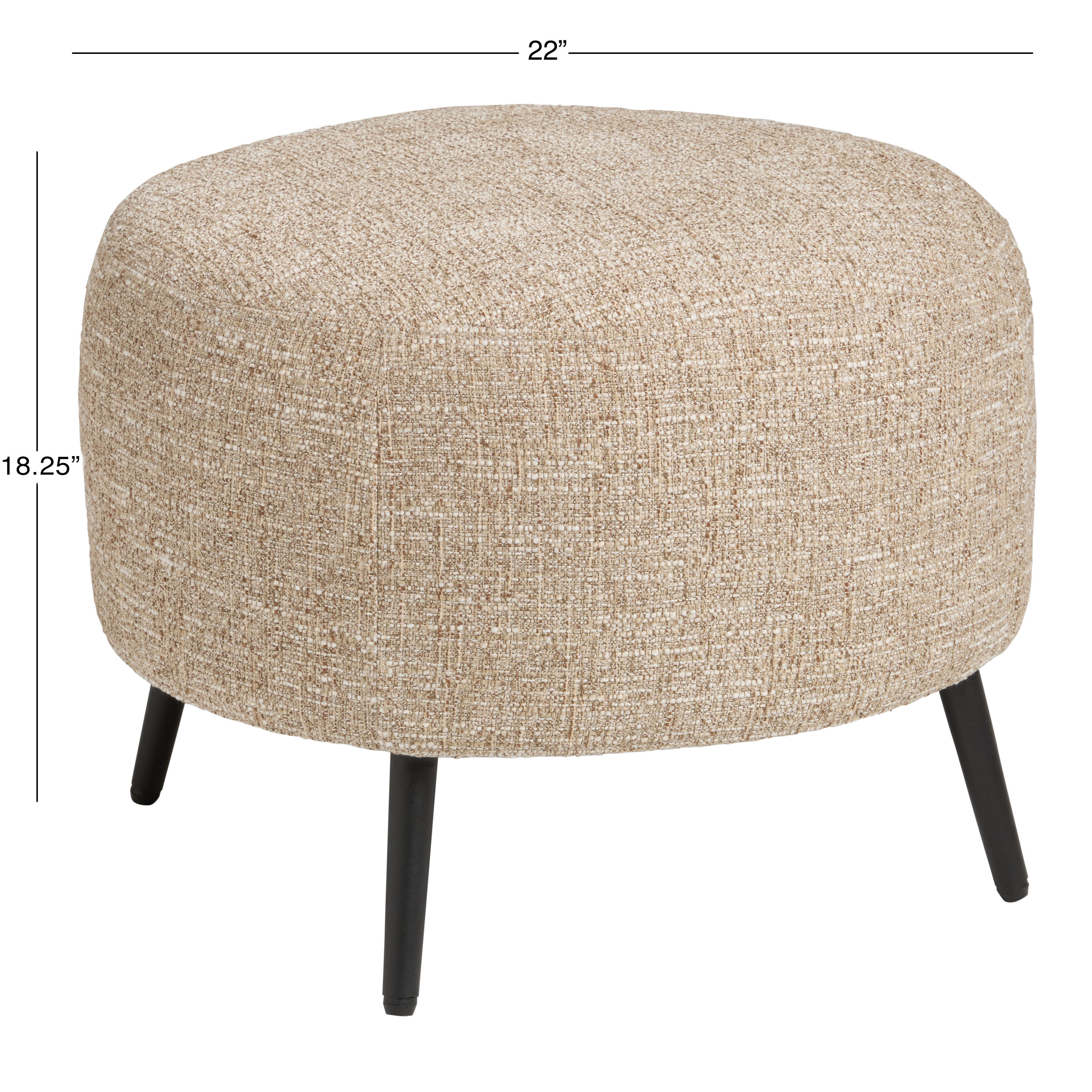 Ronan Dark Oatmeal Tweed Upholstered Chair and Ottoman Set image number 8