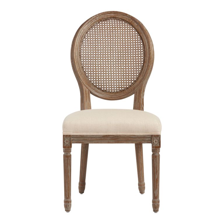 Paige Round Cane Back Upholstered Dining Chair Set Of 2 image number 2
