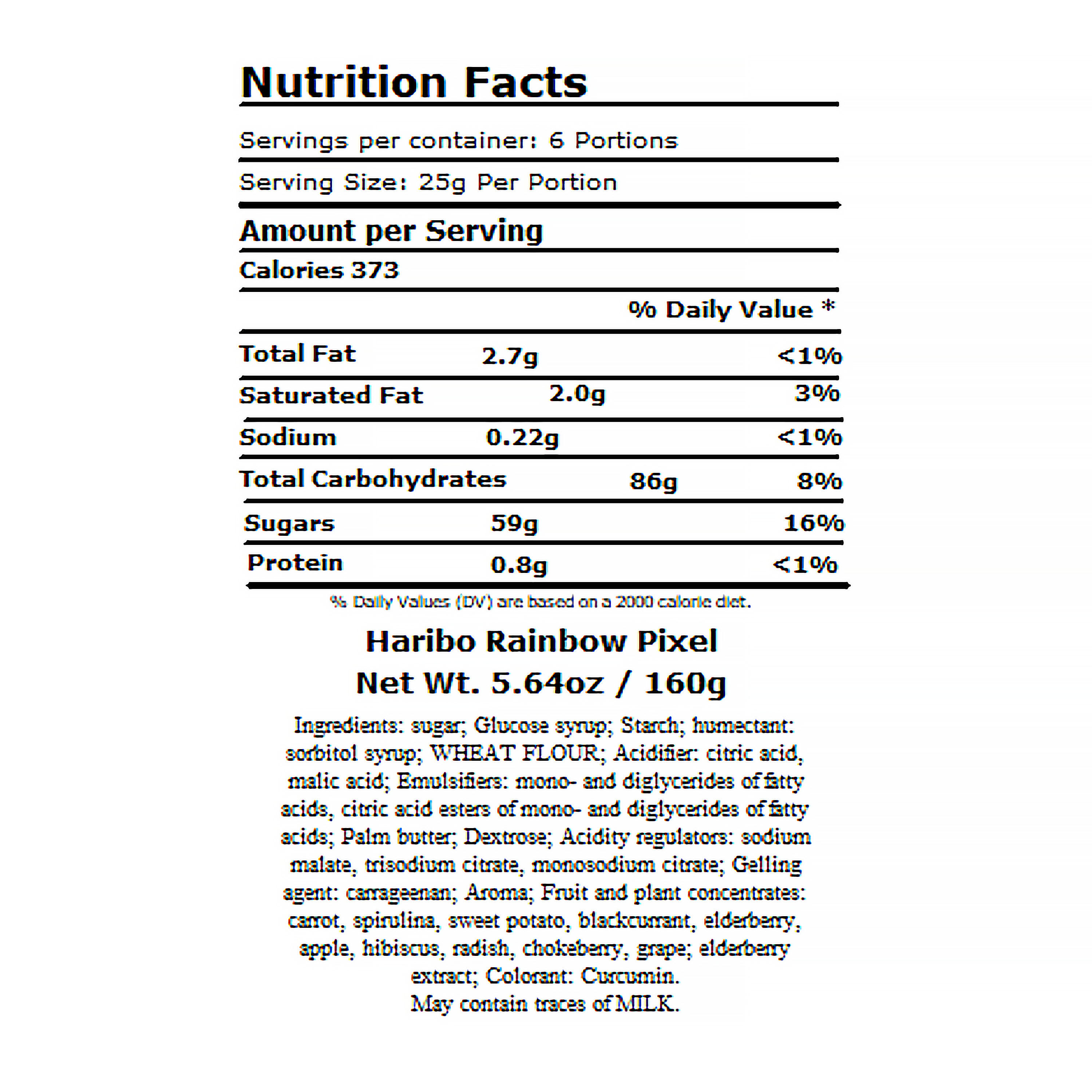 Haribo Sour Rainbow Pixel Gummy Candy image number 1