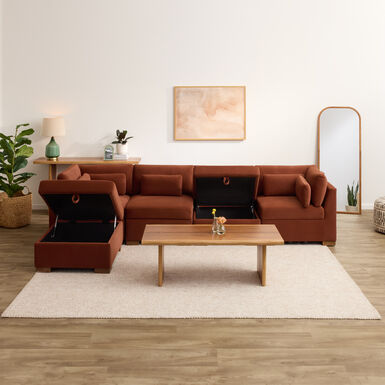 Montclair 5 Piece Modular Chaise Sectional Sofa with Storage Montclair 5 Piece Modular Chaise Sectional Sofa with Storage