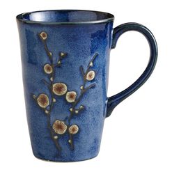 Cherry Blossom Blue Porcelain Mug Set Of 6