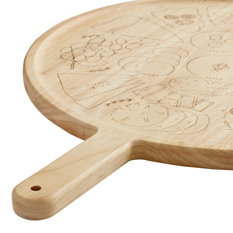Meg Quinn Rubber Wood Engraved Cheese Serving Board image number 3