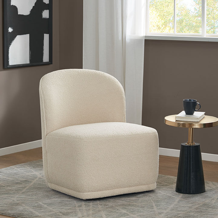 Curved back swivel clearance chair