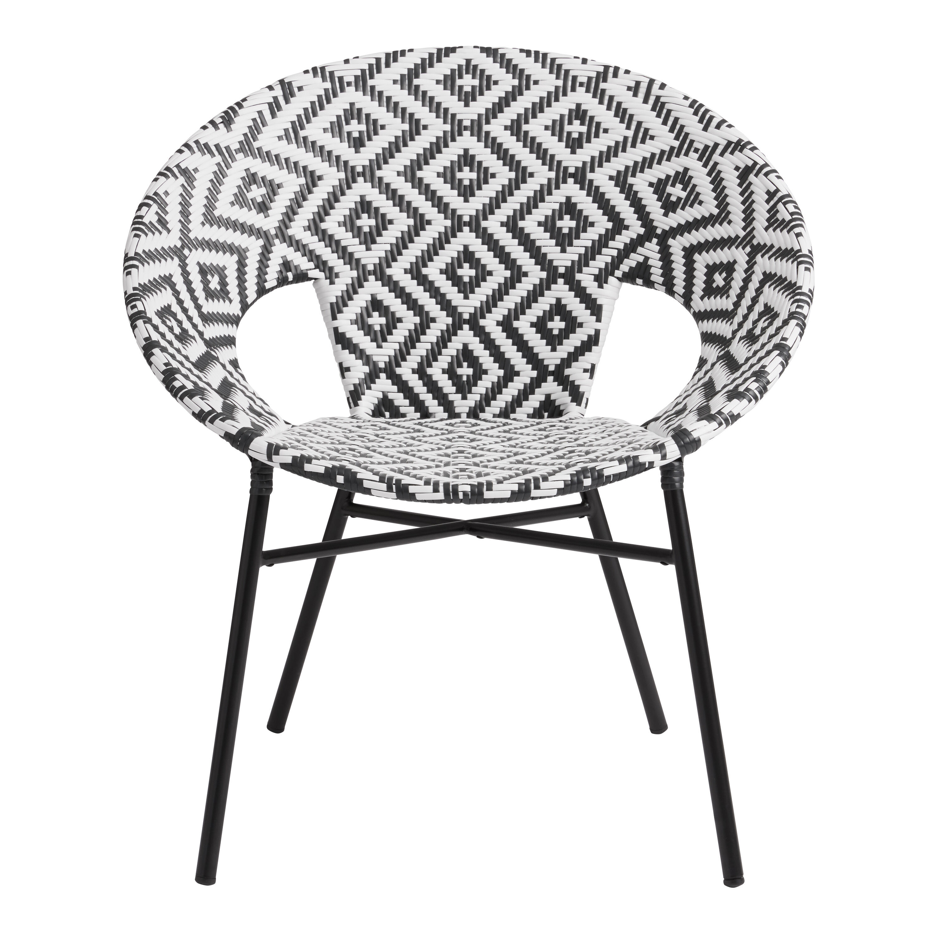 Camden Round Patterned All Weather Wicker Outdoor Chair image number 1