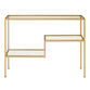 Ezra Metal and Glass Console Table with Shelves image number 2