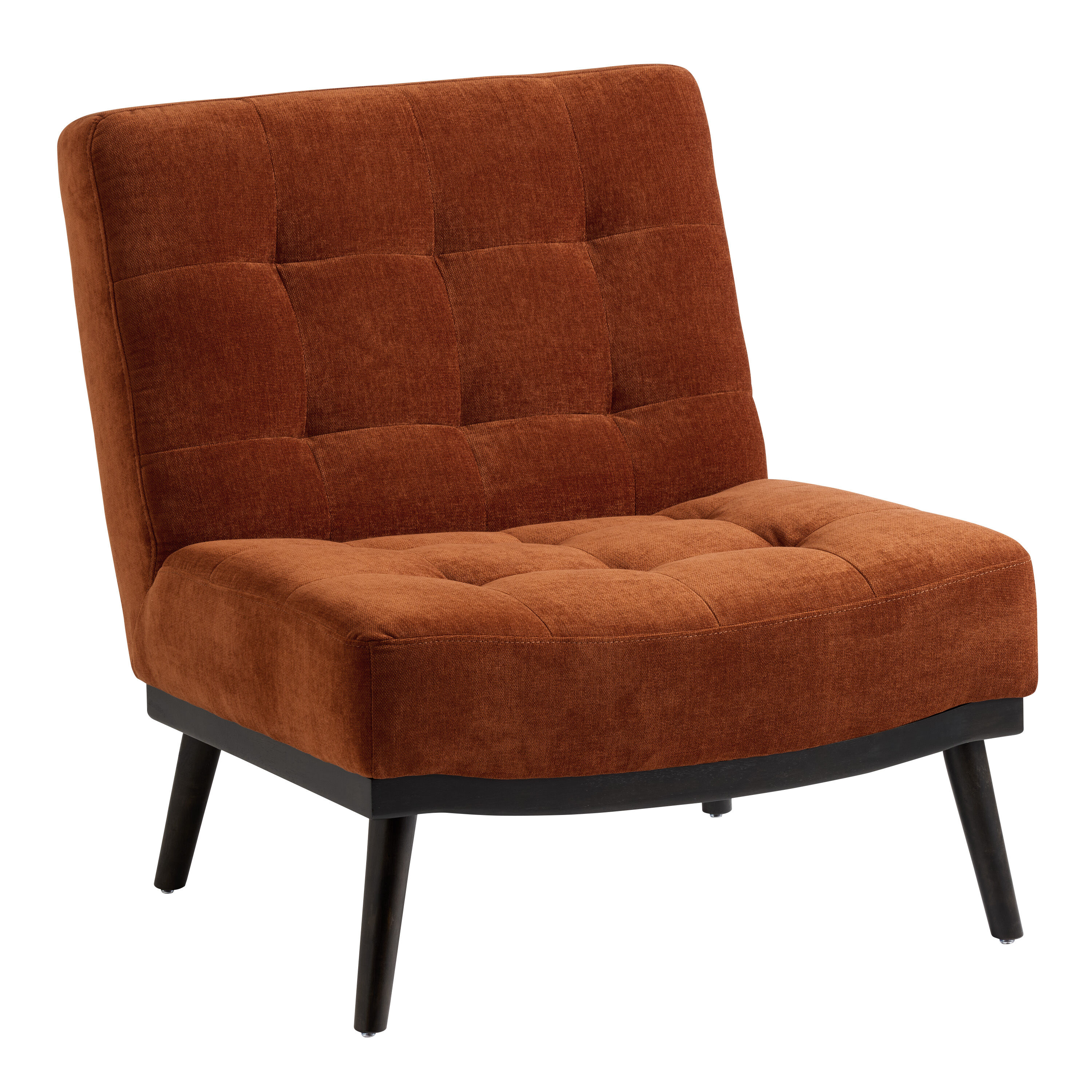 Isaiah Rust Chenille Tufted Mid Century Upholstered Chair
