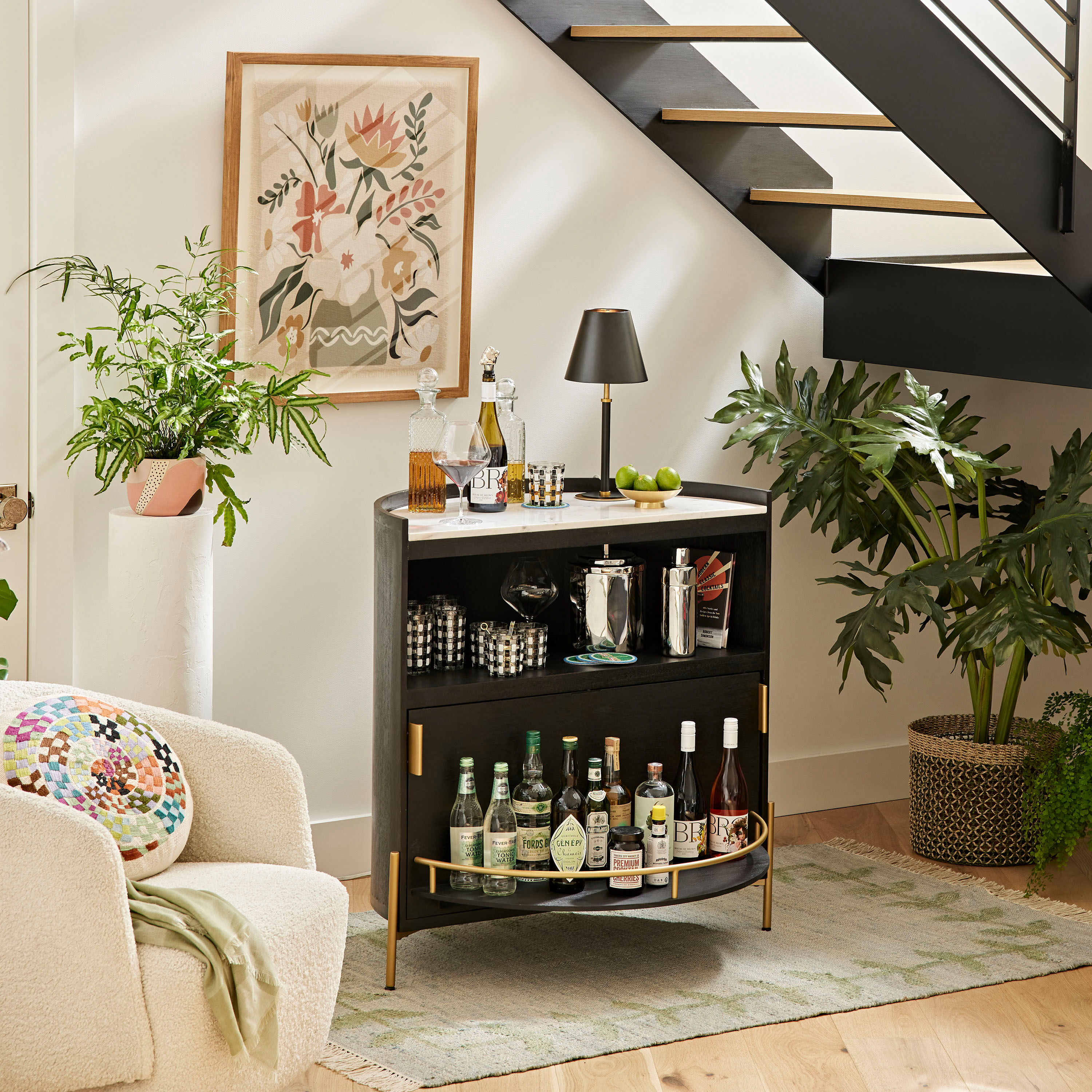 Wine rack sales with marble top
