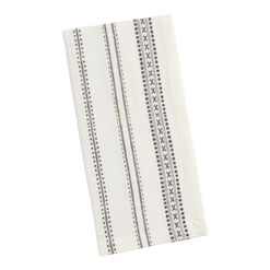 Gray And Ivory Geo Stripe Napkin Set of 4