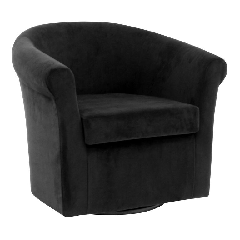 Ward Velvet Roll Arm Upholstered Swivel Chair image number 1