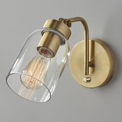 Bristol Antique Brass and Glass Wall Sconce