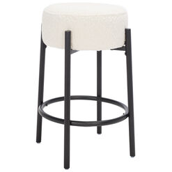 Barlow Metal and Boucle Backless Upholstered Counter Stool