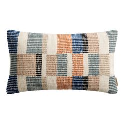 Multicolor Abstract Checkered Lumbar Pillow