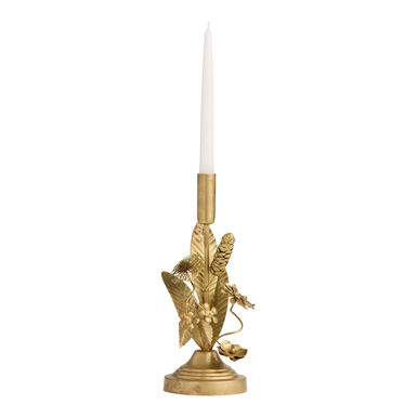Gold Metal Harvest Bouquet Taper Candle Holder Gold Metal Harvest Bouquet Taper Candle Holder