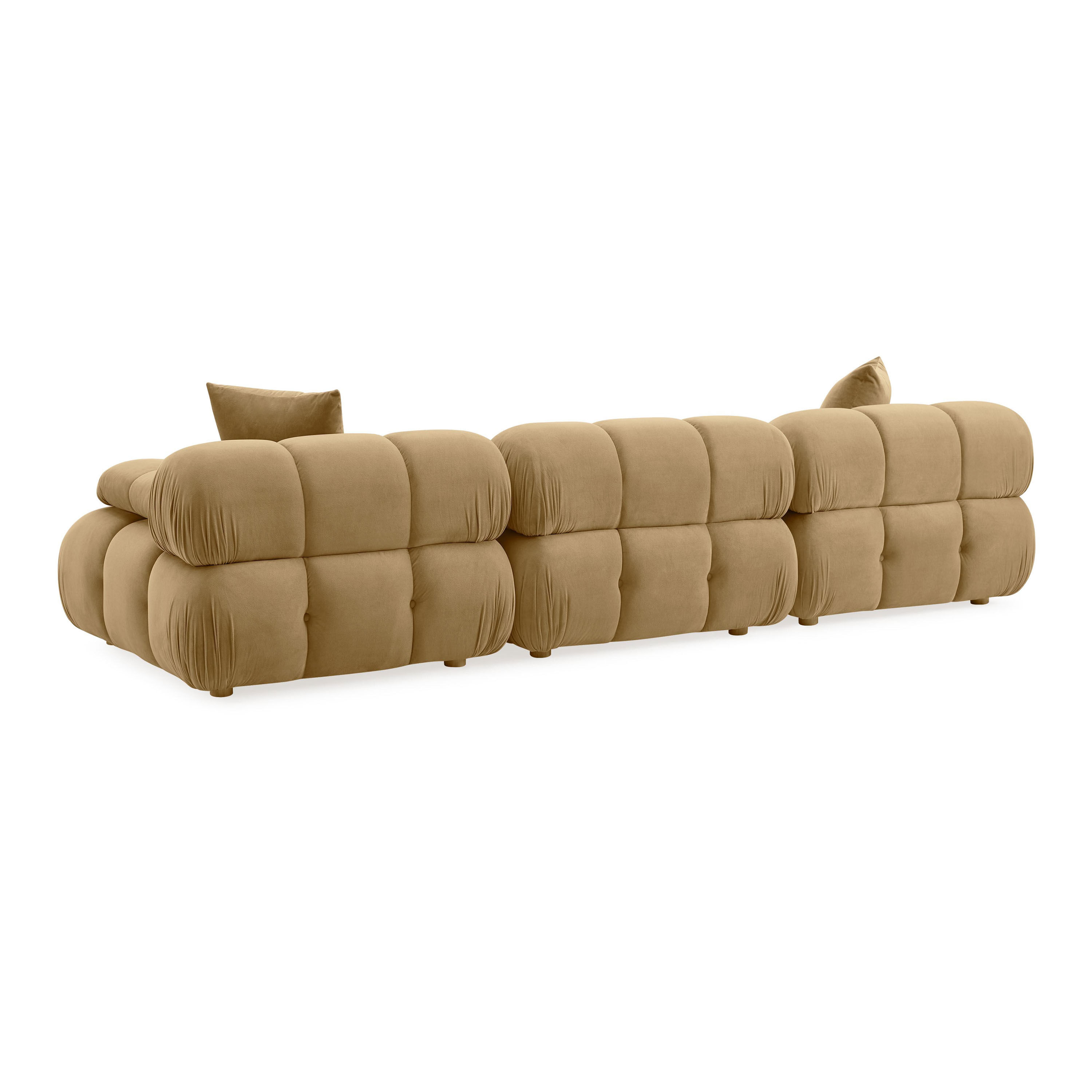 Calidad Cafe au Lait Velvet 3 Piece Modular Sectional Sofa image number 3