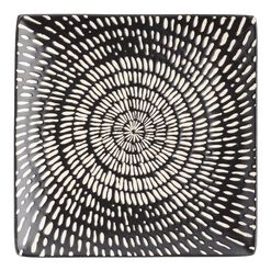 Trilogy Square Black And White Swirl Salad Plate Set Of 4