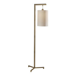 Yves Antique Brass Hanging Shade Floor Lamp