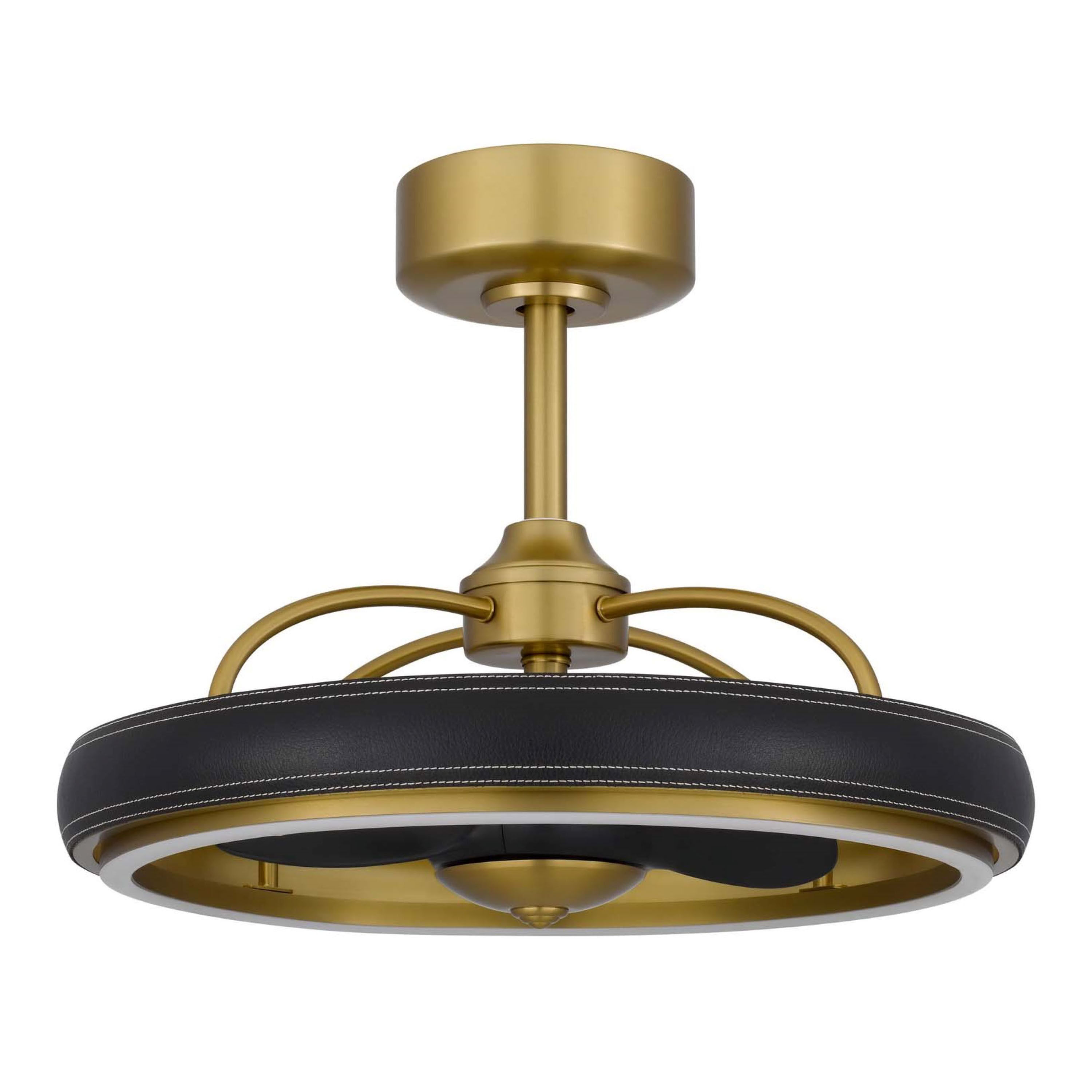 Hanson Antique Brass and Black Metal Ceiling Light with Fan by World Market 57010451