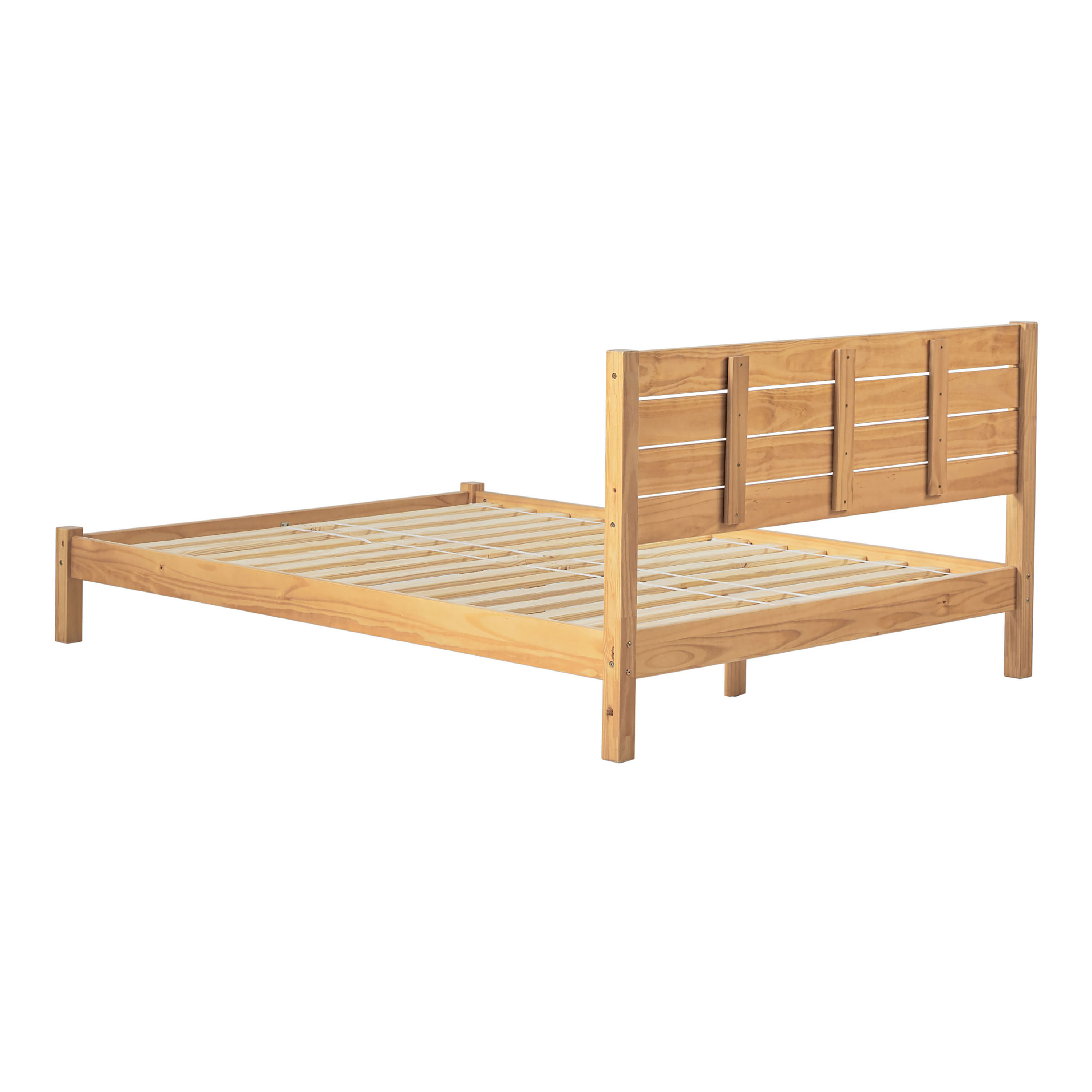 Cres Slatted Pine Wood Queen Bed image number 3
