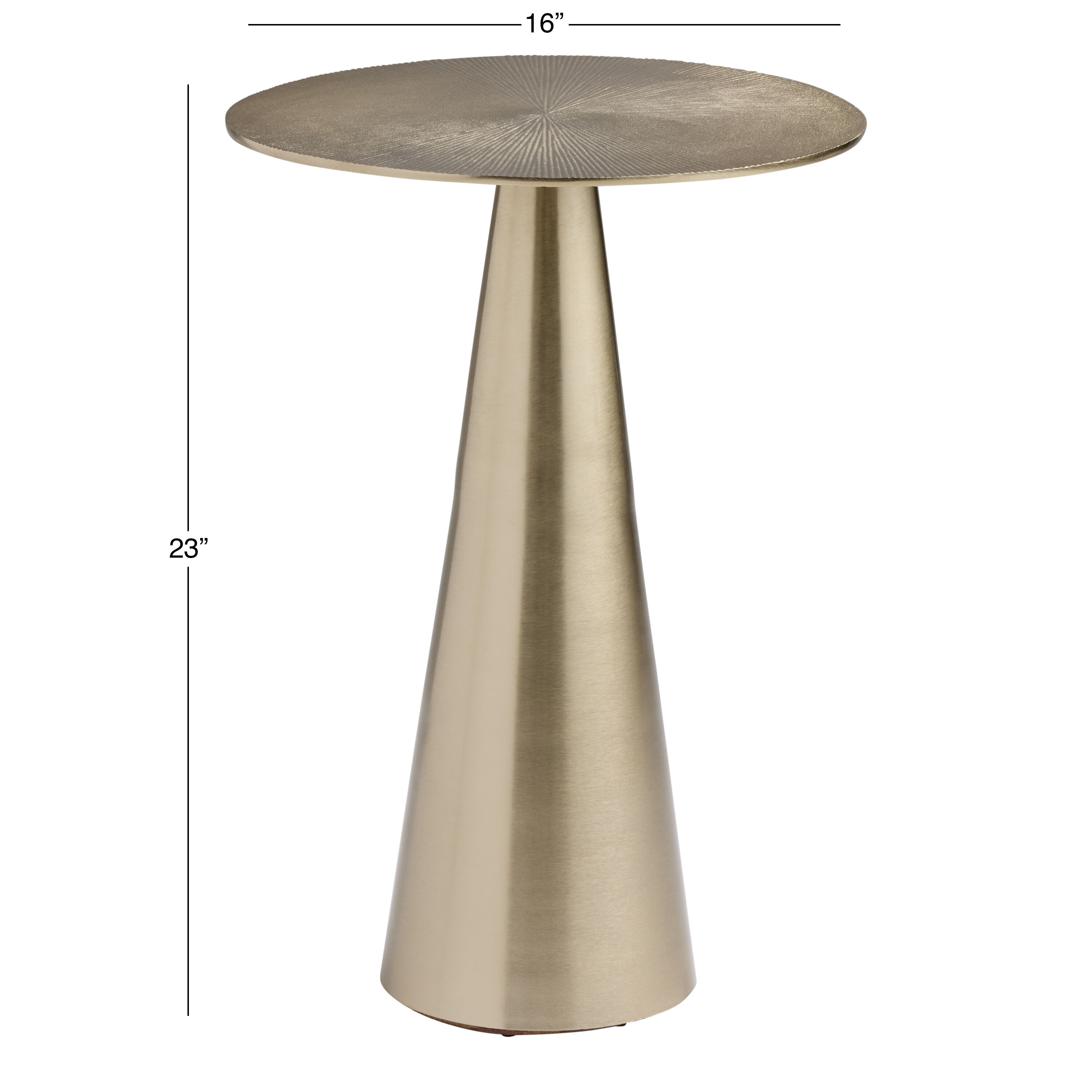 Kasa Round Metal Starburst Cone Pedestal End Table image number 2