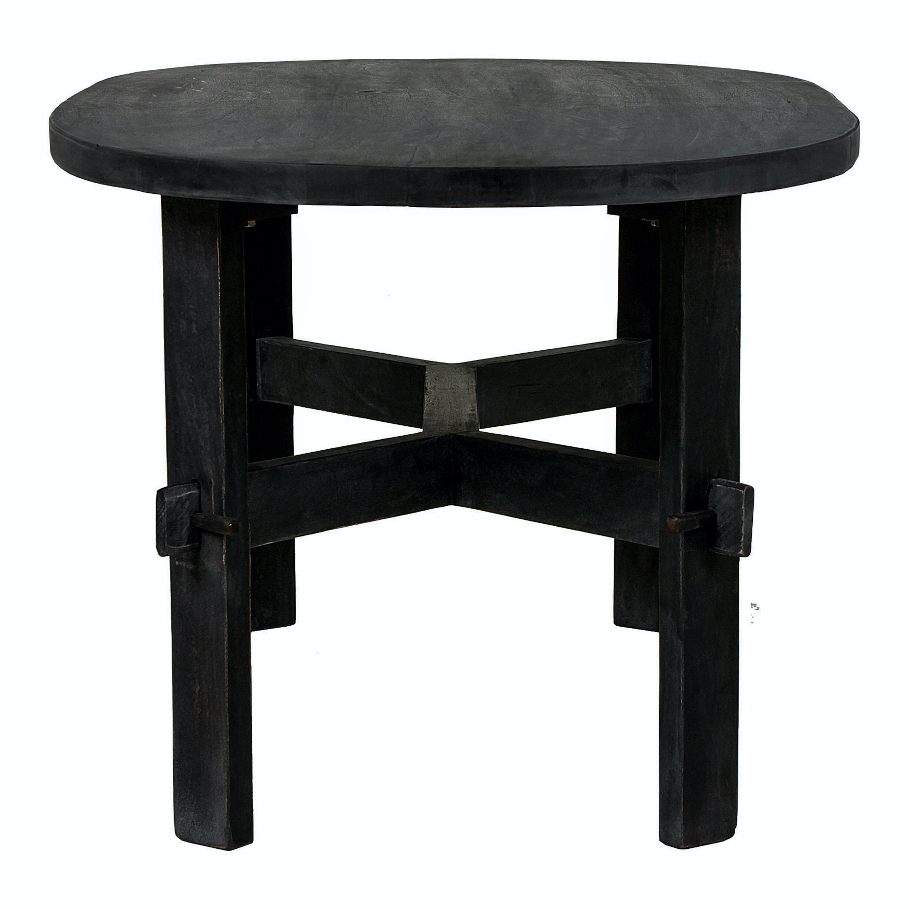 Otto Oval Acacia Wood X Trestle Coffee Table image number 3