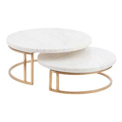 White Marble and Gold Metal Pedestal Stand